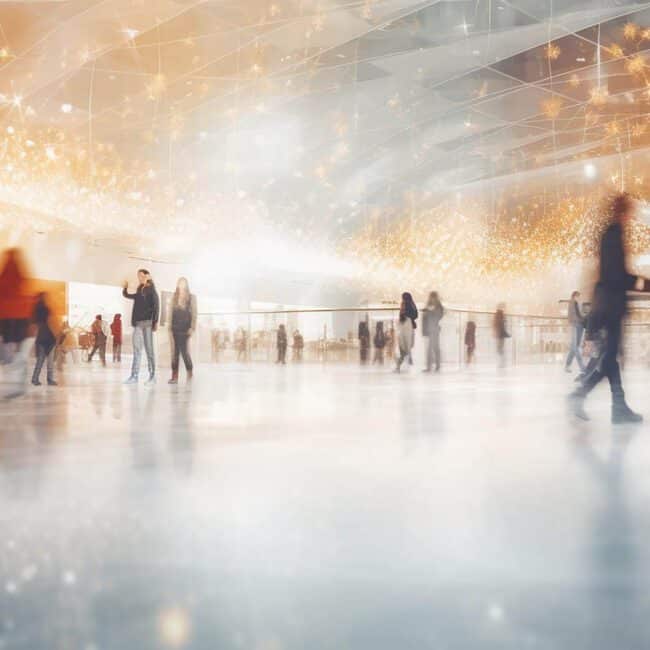 people indoor ice skating