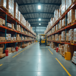 Warehouse Security Cameras with lots of supplies