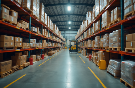 Warehouse Security Cameras with lots of supplies