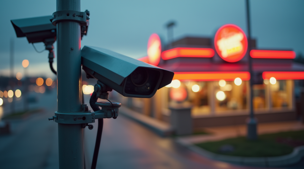 security cameras in a drive through