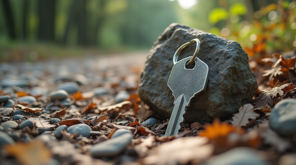 obvious spare key under the rock 