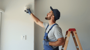 cleaning security camera