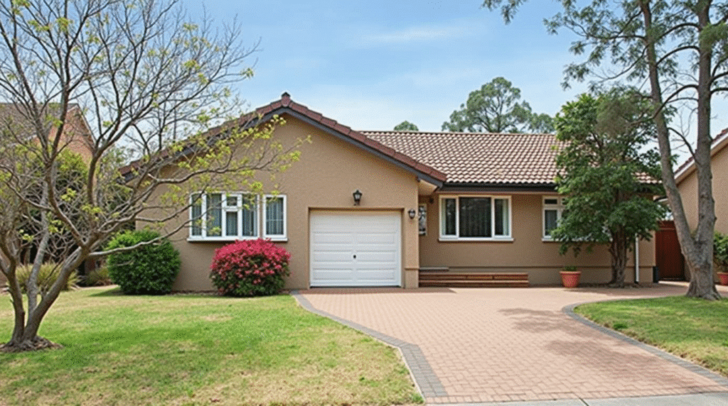 security system features for typical suburban 3 bed with garage and yard