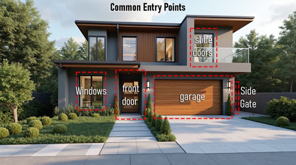 Home Security Systems Installation for California Homeowners 1 common entry points for home security