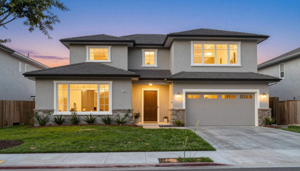 Modern home with comprehensive security camera coverage